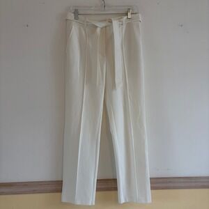 J. McLaughlin Women's White Front Seam with Belt Dress Pants Trousers Size 6